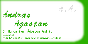 andras agoston business card